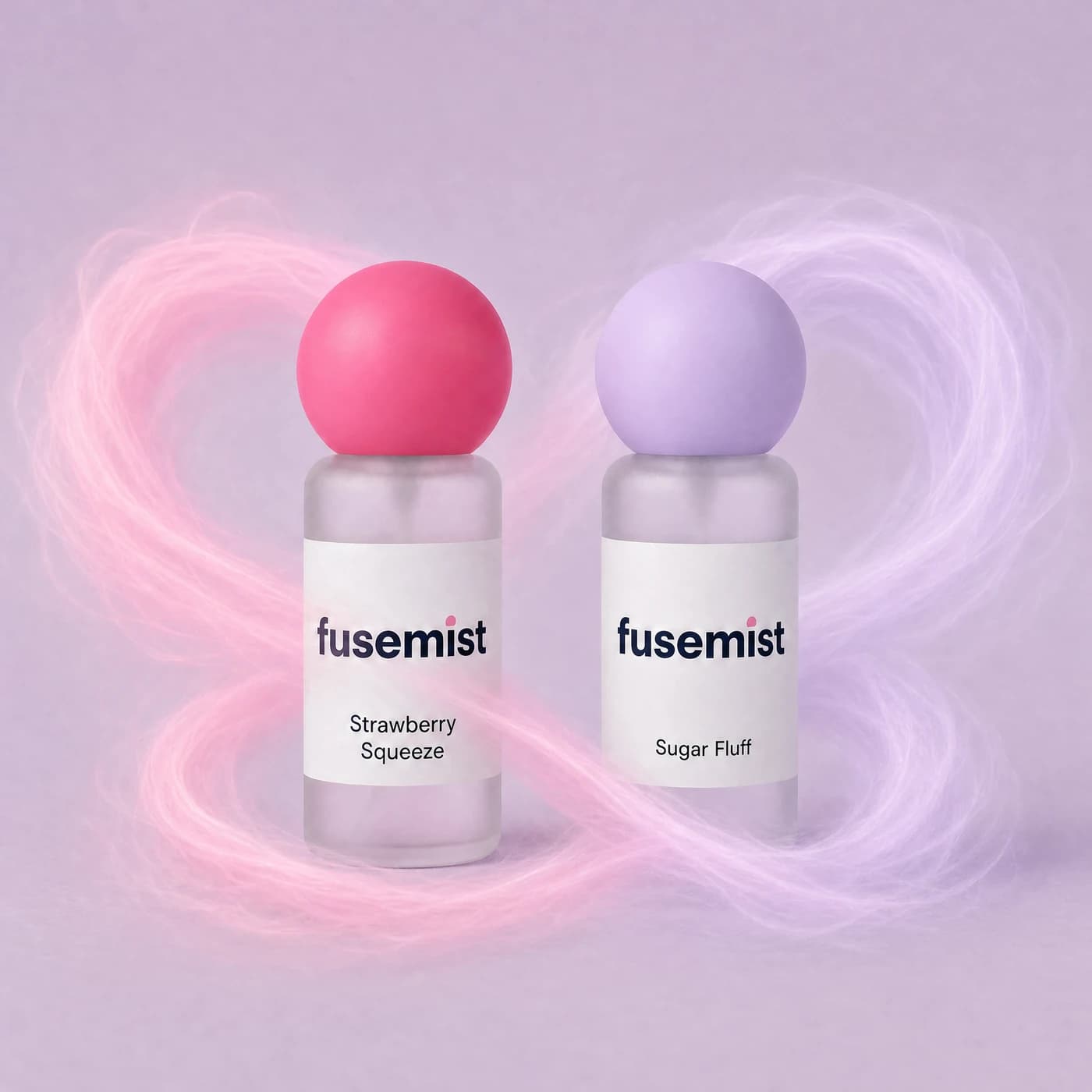 Strawb Cloud Bestie Duo — Strawberry Squeeze and Sugar Fluff Fusemist Scent Refresh Mist bottles