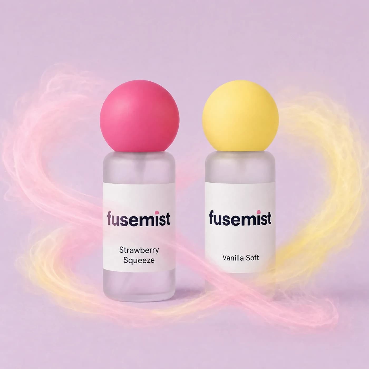 Strawberry Squish Bestie Duo — Strawberry Squeeze and Vanilla Soft Fusemist Scent Refresh Mist bottles